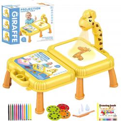 Lavinamasis žaislas piešimo projektorius Žirafa 3*1 su lagaminu